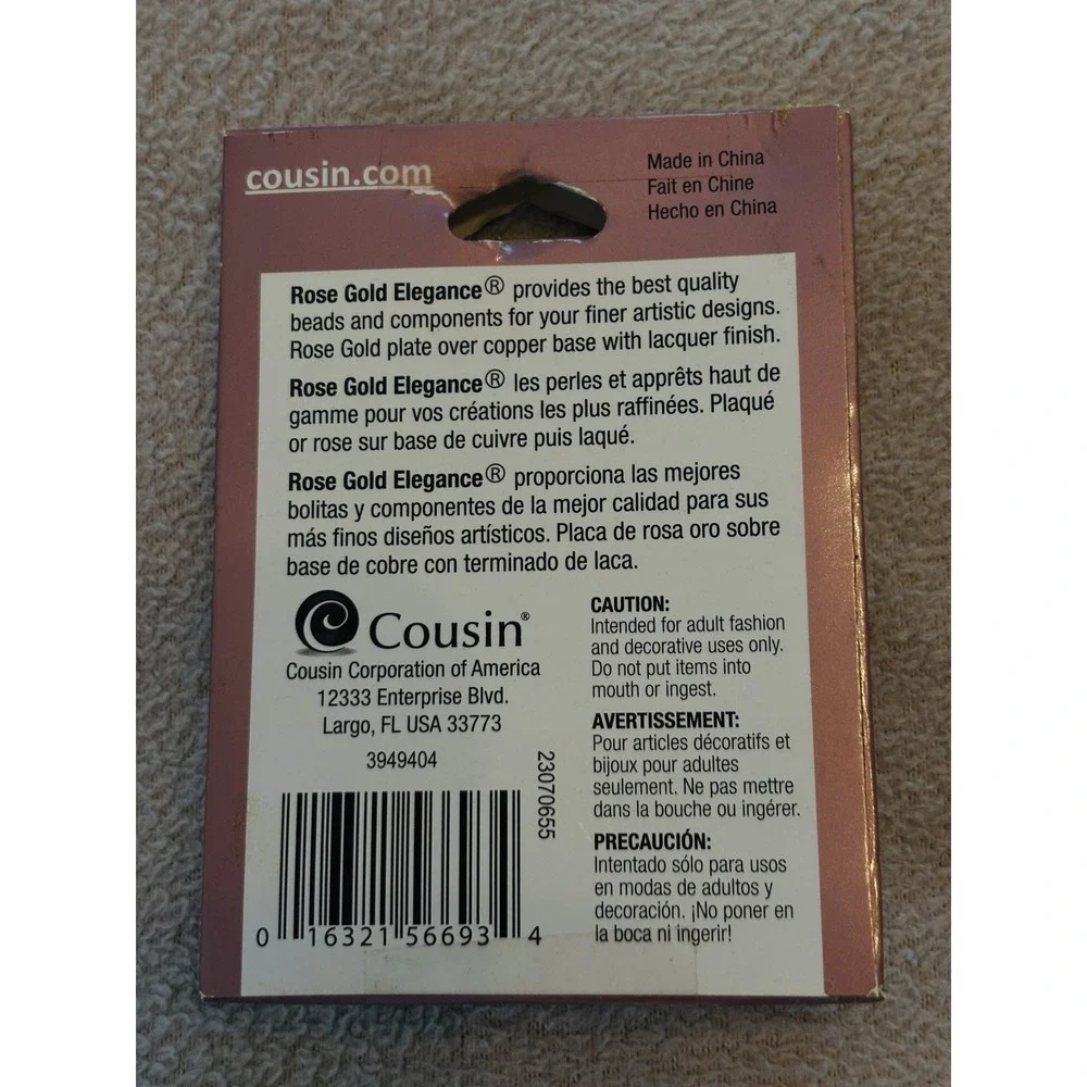 LOT - COUSIN ROSE GOLD ELEGANCE Jewelry Making Parts EAR HOOKS, Clasps, BEADS